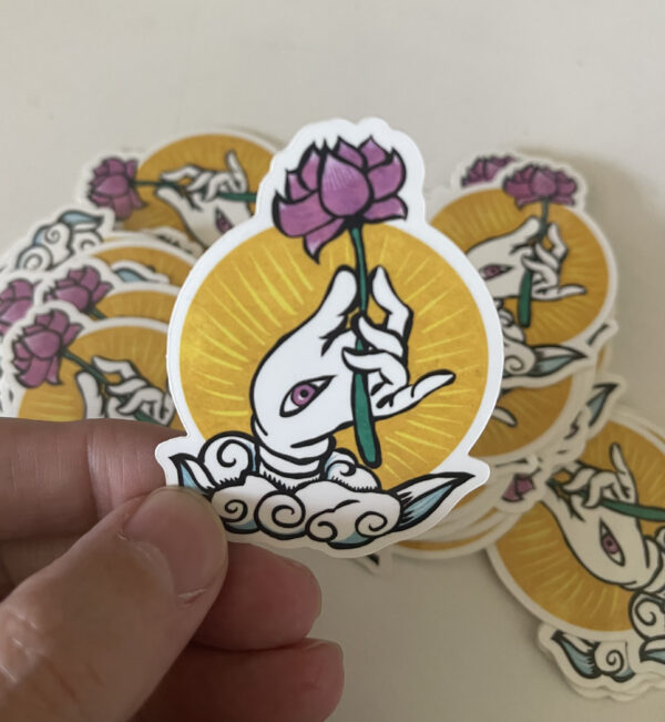 Sticker - Buddha Hand and Lotus